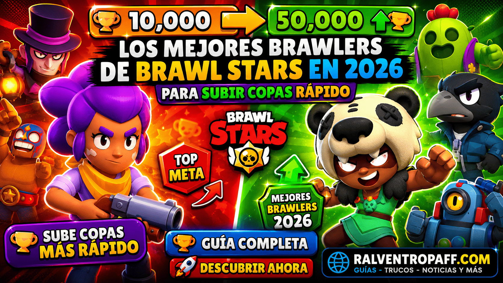 Los mejores brawlers de Brawl Stars en 2026 para subir copas rápido